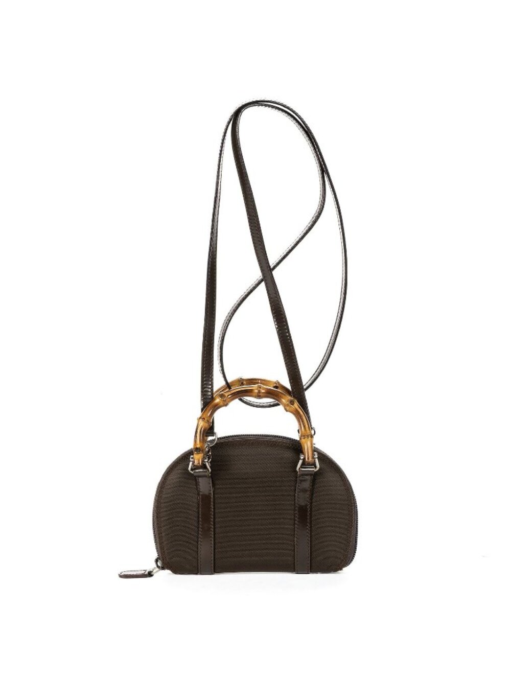 Gucci Bamboo Crossbody Brown Canvas